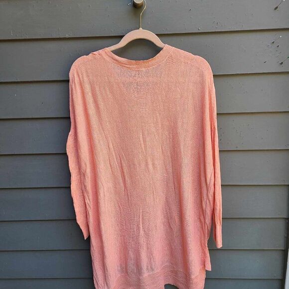 Eileen Fisher Coral Linen Tunic High Low Top size Medium - Picture 4 of 9